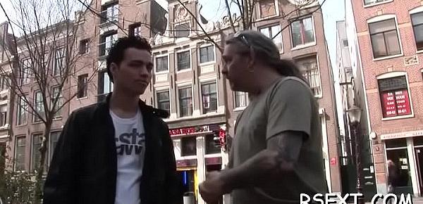  Excited old stud takes a tour in amsterdam&039;s redlight district